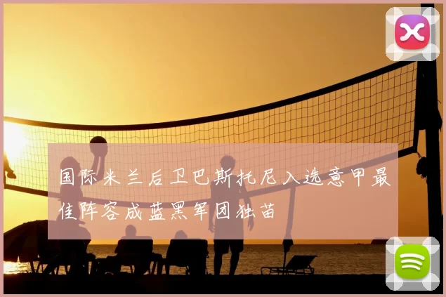 国际米兰后卫巴斯托尼入选意甲最佳阵容成蓝黑军团独苗